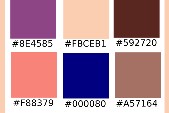 Plum (Traditional), Apricot, Caput Mortuum, Coral pink, Navy blue ...