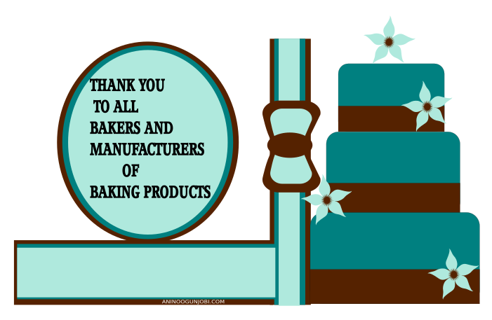 Thank you greeting card tag to all bakers and manufacturers of baking products
