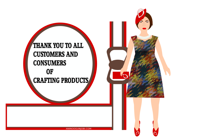 Thank you greeting card tag to all customers of crafting products