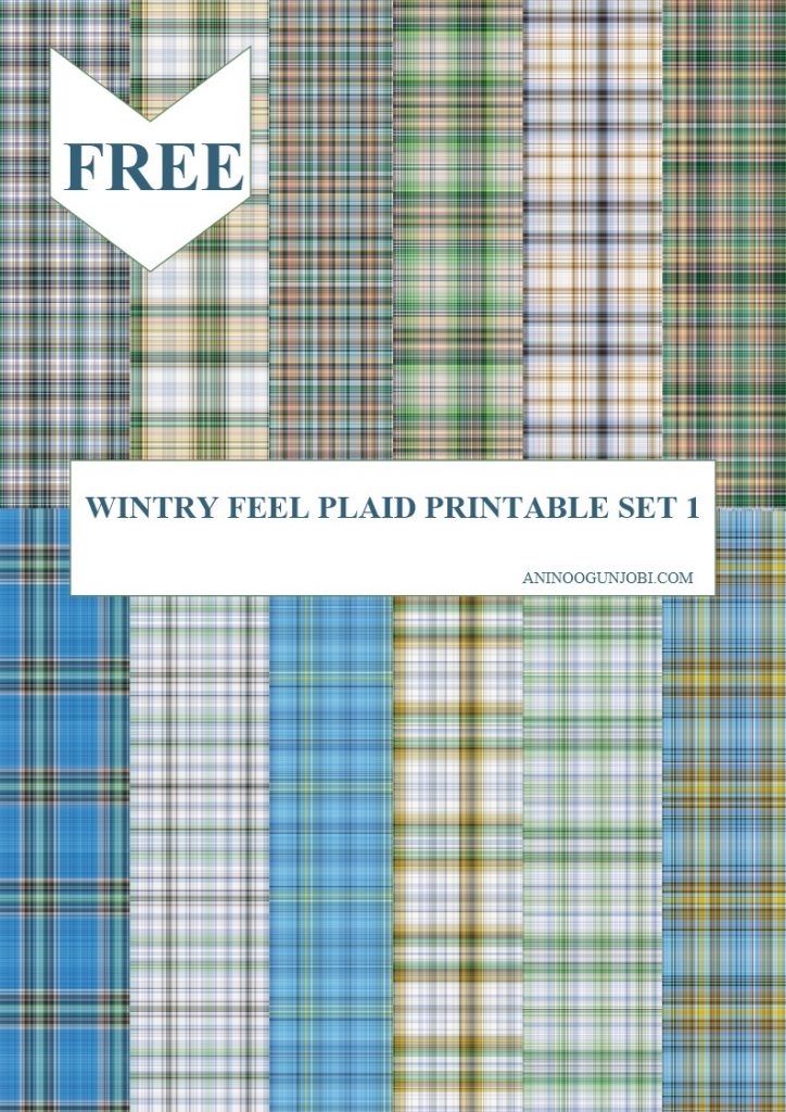 Free Printable- 30 Plaids Day 5: Wintry Feel Plaid Printable Papers Set ...