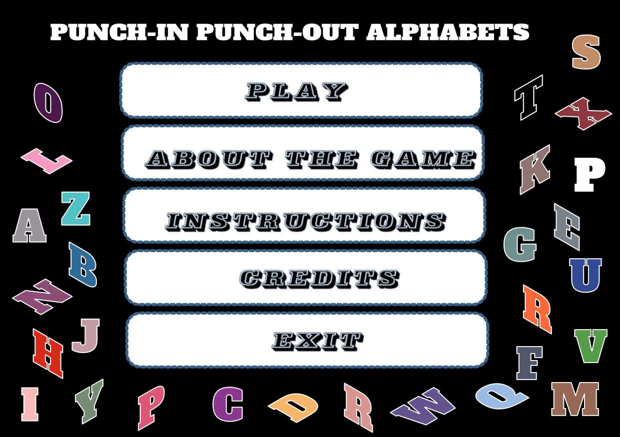 Puch-in punch-out alphabet