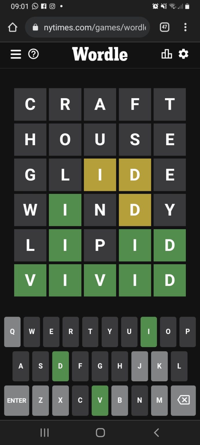 Wordle The Wordle for 25th February 2022 “Vivid” – ANINO and Crafters