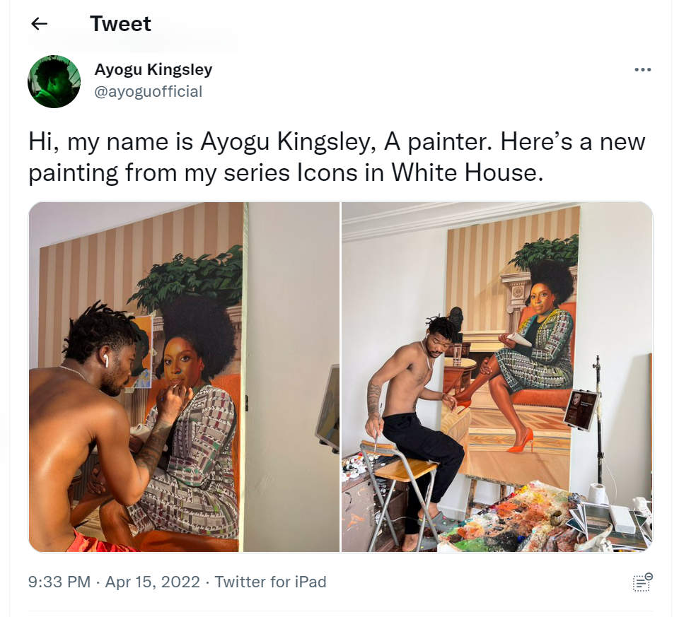 Artist-Ayogu-Kingsley-paints-a-portrait-of-Chimamanda-Adichie