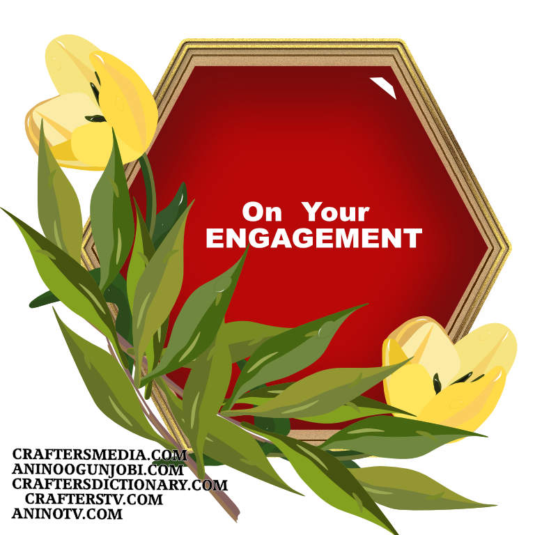 Engagement greeting card for April 2022 by Anino Ogunjobi and Cr