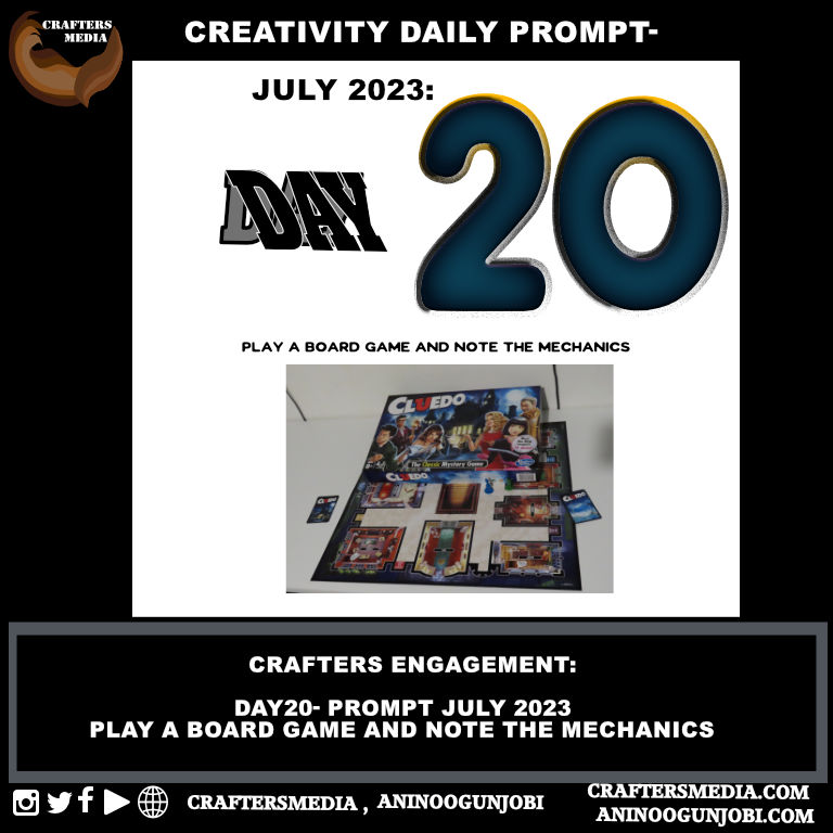 DAY 20 Play A Board Game Crafters Media Daily Prompt July 2023 