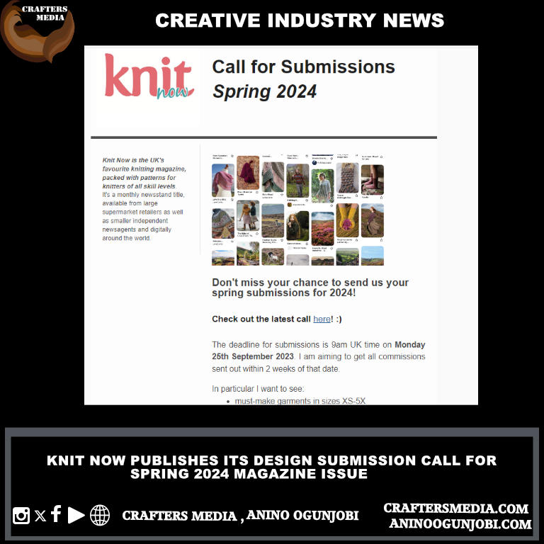 Knit Now Publishes Its Design Submission Call For Spring 2024 Magazine   Knit Now Design Submission Call For Spring 2024 Issue Of Its Magazine 1 